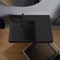 Black Ceramic Wall Mounted or Vessel Sink With Counter Space